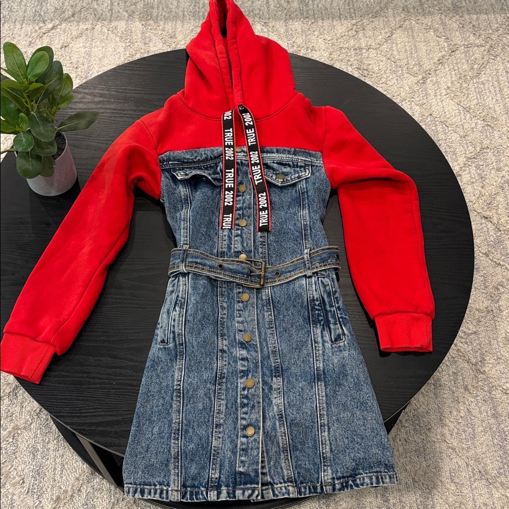 True Religion Blue Denim YTK Hoodie dress
